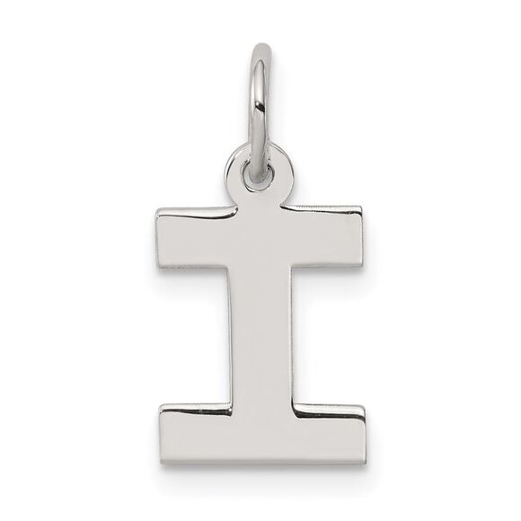 Sterling Silver, Amanda Collection Small Block Style Initial I Pendant - Picture 1 of 6
